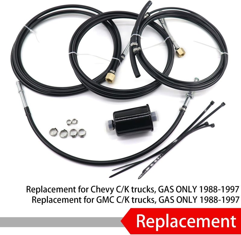 QHHR NFR0013 Nylon Fuel Line Replacement Kit Compatible With 1988 1989 1990 1991 1992 1993 1994 1995 1996 1997 Chevrolet GMC Gas Trucks - Image 2